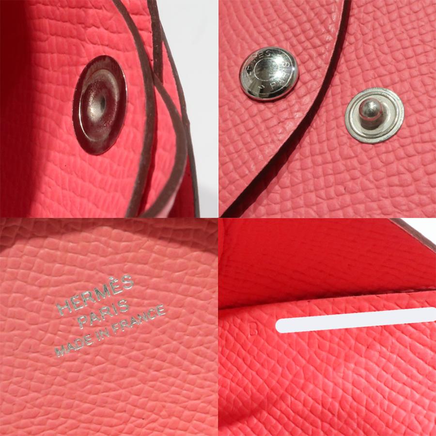 エルメス　カルヴィデゥオ　コインケース ピンク系　カードケース　小銭入れ 天白】HERMES エルメス カルヴィデュオ カードケース コイン
