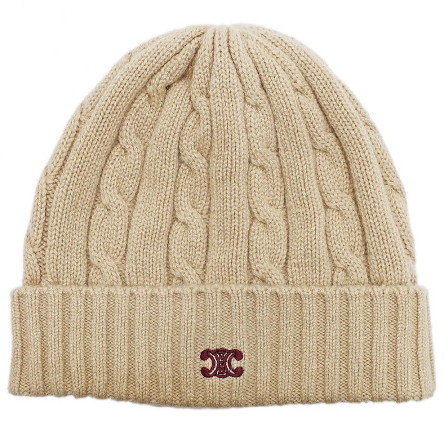 CELINE セリーヌ トリオンフ クロシェ ニット帽 / カシミア キャメル CELINE セリーヌ トリオンフ クロシェ ニット帽 / カシミア