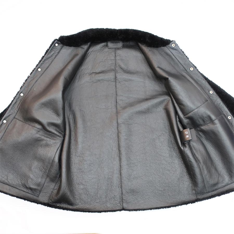 天白】プラダ ムートンレザー ジャケット ブルゾン ブラック