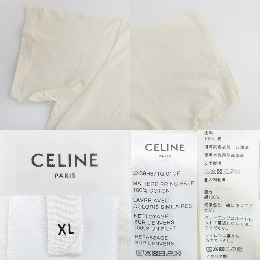 天白】セリーヌ Tシャツ 2X39H671Q ホワイト オフホワイト 表記