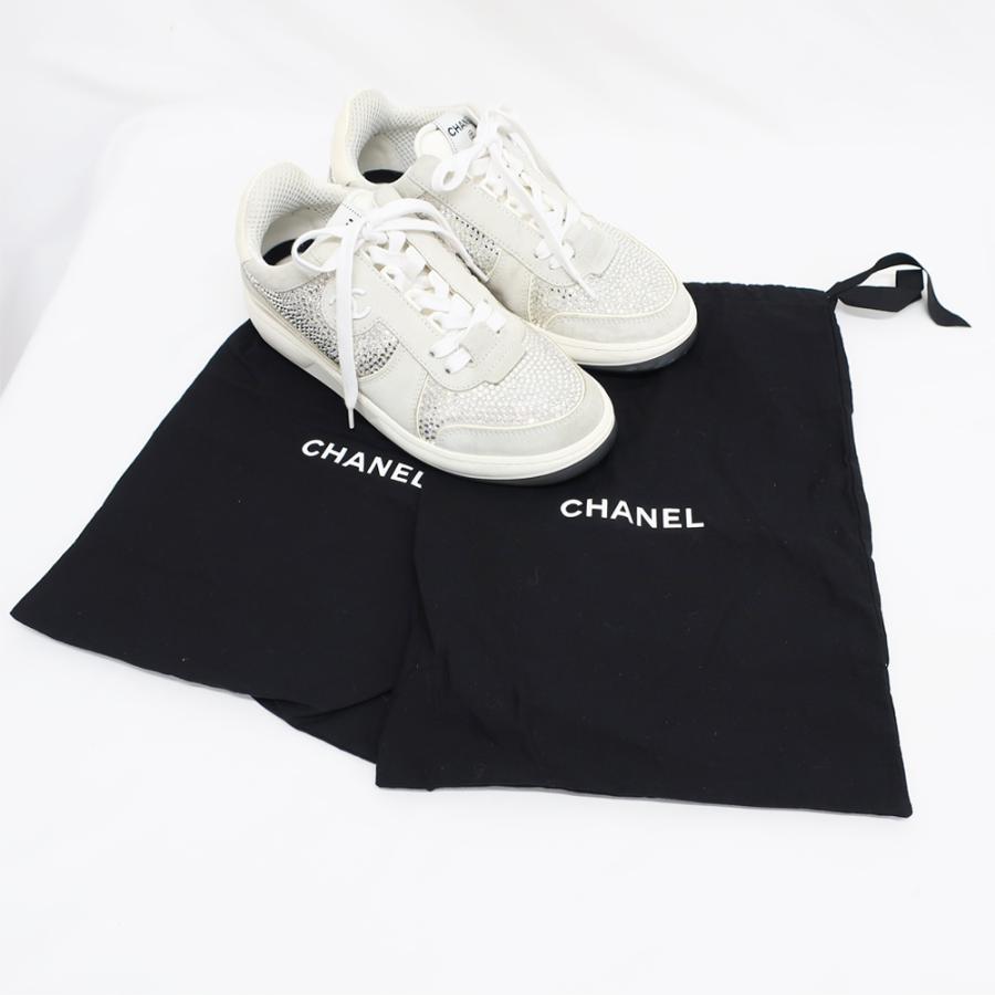 CHANEL シャネル　ココマーク　スニーカー　ホワイト　ブラック　36 シャネル ココマーク スニーカー ホワイト 36