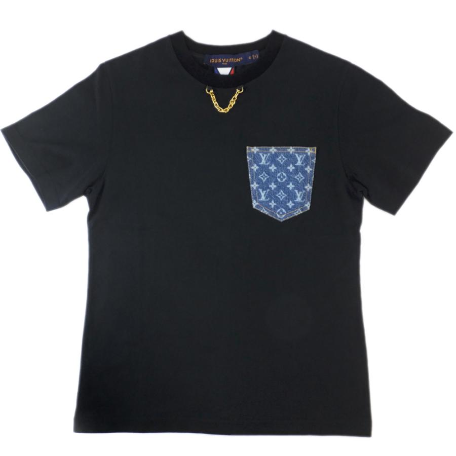 ルイヴィトン　総柄エンボス加工　Tシャツ　黒 ルイヴィトン総柄エンボス加工Tシャツ黒