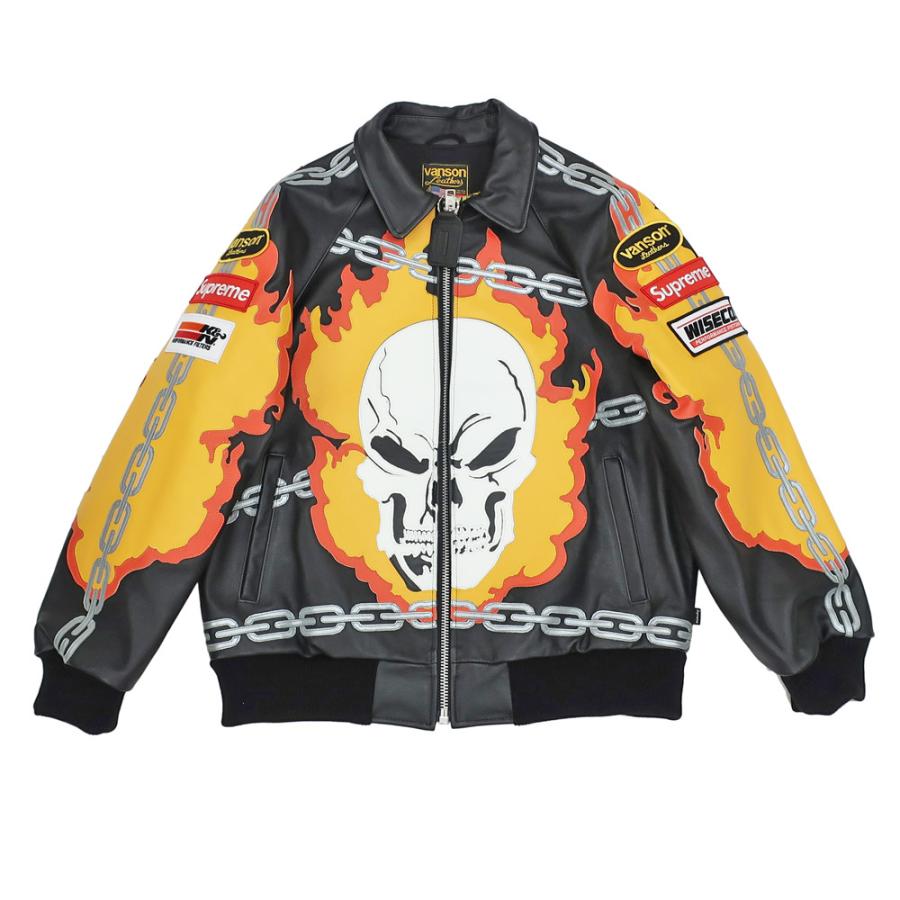 天白】シュプリーム×バンソン コラボ ゴーストライダーレザー