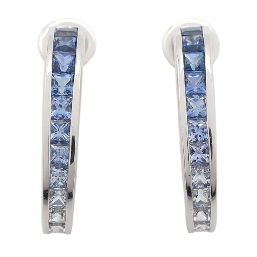 天白】JEUNET ジュネ イヤリング ジュエリー サファイア 1.92ct 750 