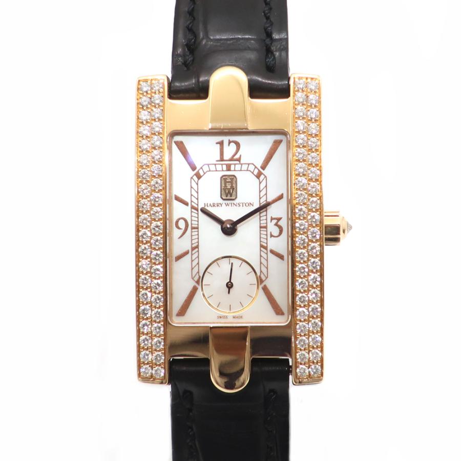 ハリーウィンストン HARRY WINSTON アベニュー ホワイトシェル 310LQR ホワイトシェル K18PG クオーツ レディース 腕時計 天白】【HARRY WINSTON】ハリーウィンストン アヴェニュー ベゼル