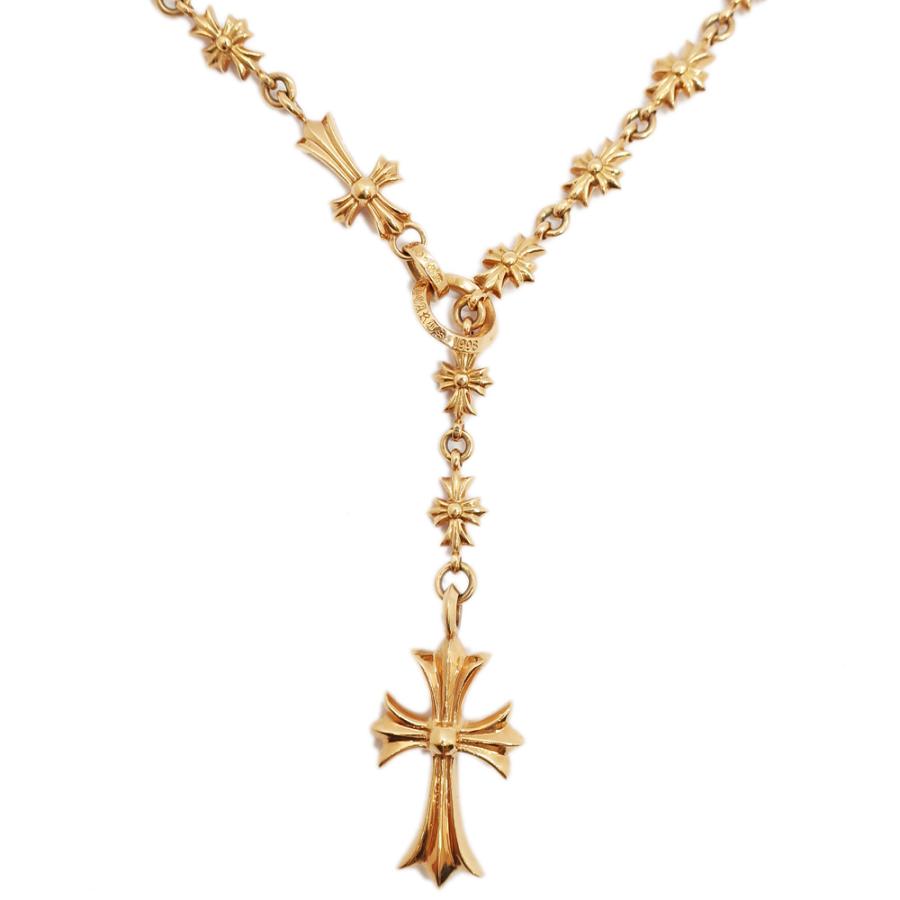 天白】クロムハーツ チョークチェーン タイニーEクロス 22K