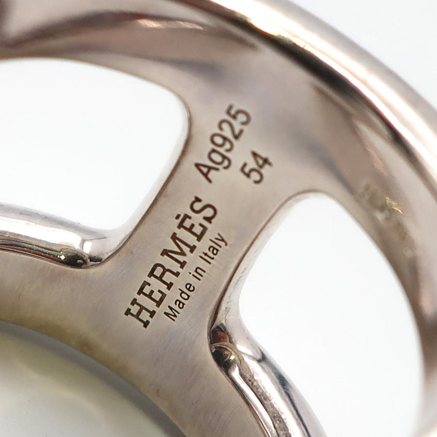 天白】HERMES エルメス リング 指輪 オスモズ GM シルバー Ag925