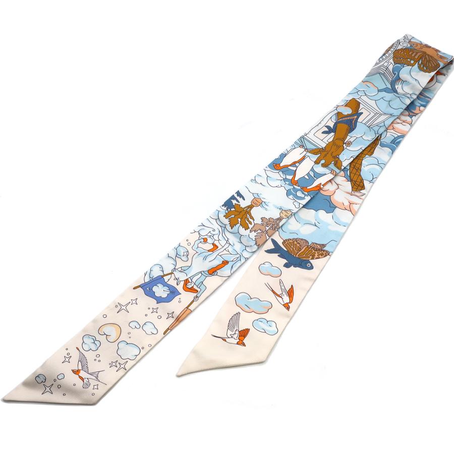 天白】HERMES エルメス ツイリー 私の雲 Sur Mon Nuage クリーム