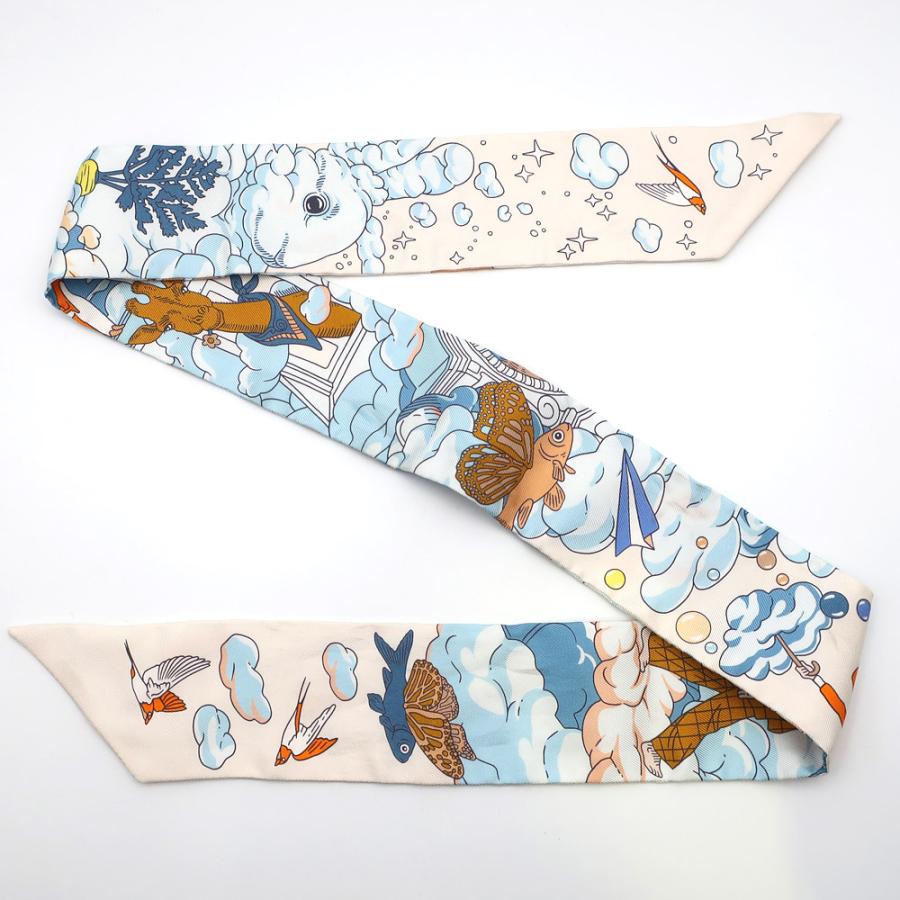 天白】HERMES エルメス ツイリー 私の雲 Sur Mon Nuage クリーム