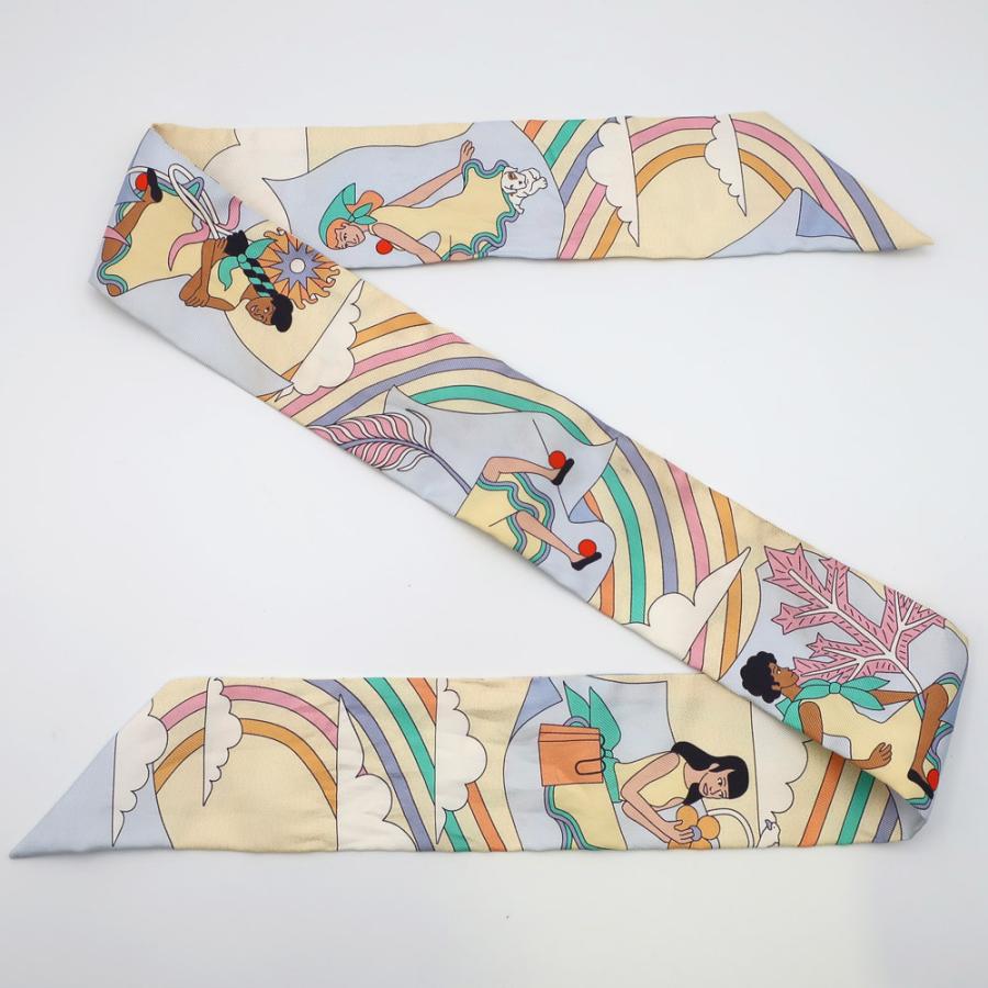 天白】HERMES エルメス ツイリー 空飛ぶカレ CARRES VOLANTS