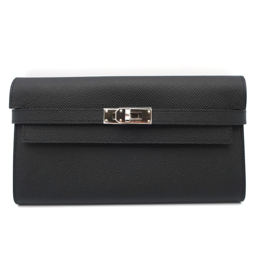 天白】HERMES エルメス ケリーウォレット ロング 財布 ノワール 