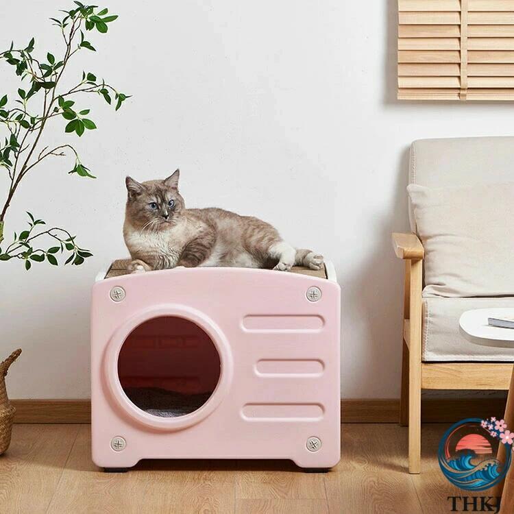 ペットハウス 猫小屋 キャットハウス 可愛い 取り外し可能なデザイン 猫 ベッド 安心安全 温かい プラスチック製 オシャレ感 小型犬小屋 防風 通気