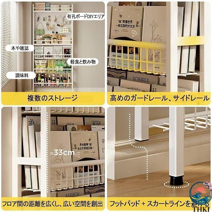 すき間収納 ラック 玄関 スリムラック スリム 隙間収納 壁面収納 本棚 収納ラック THKJ 大容量 有孔ボード 棚 壁掛けラック穴あき板をDIYできる 収納棚の画像
