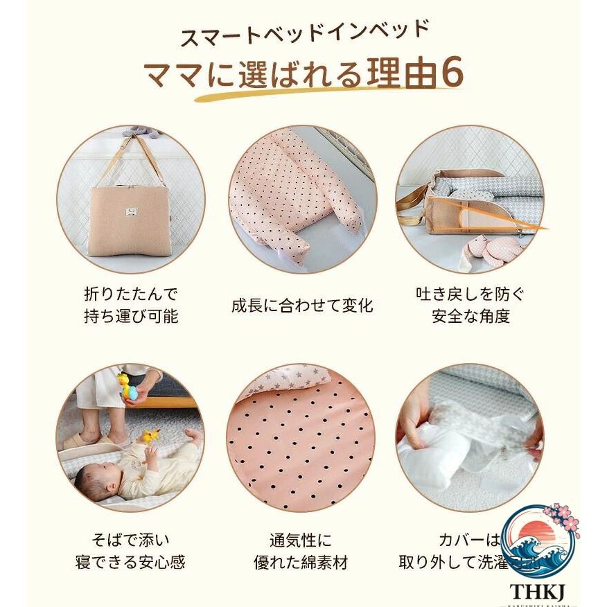 ベッドイン ベビー布団 ベッドインベッド 軽量 ベビー 赤ちゃん 添い寝 寝返り防止 ベビーベッド クッション 新生児 乳幼児 洗濯可能 転落防止 男の子 女の子
