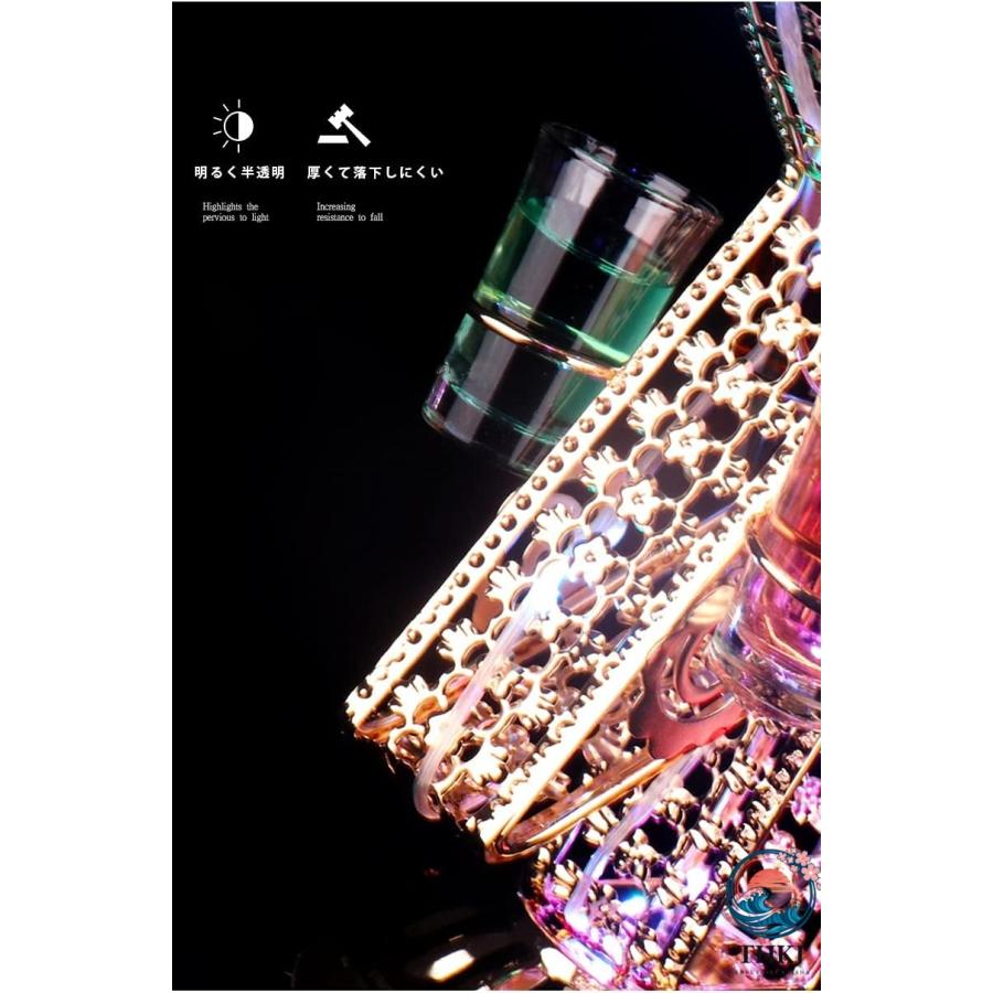LED 酒ボトルの表示棚 ワインラック カクテルグラスホルダー バー用器物展示スタンド THKJ カクテルグラス棚 インテリアラック 整理しやすい 持ち運び便利の画像