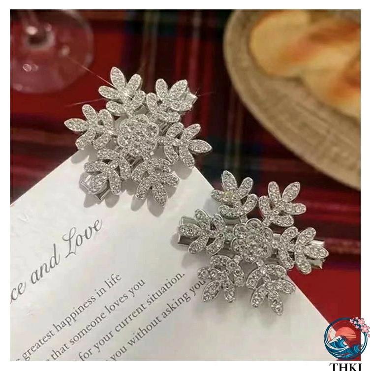 髪飾り 雪花 雪の華 雪の結晶ヘアクリップ6個セット 前髪クリップ