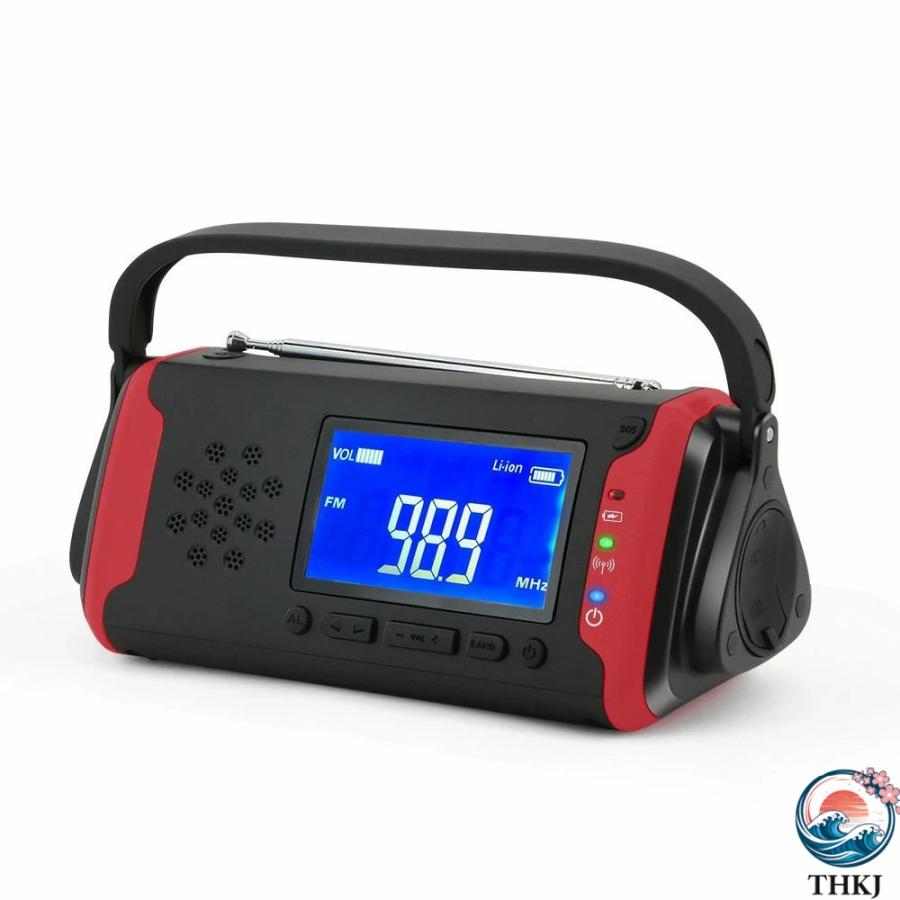 ラジオ 多機能防災ラジオ 4000mAh 防災グッズ LEDライト スマホ充電 THKJ ポータブルラジオ AM FMラジオ ワイドFM対応 イヤホンジャック SOS 使いやすい_2