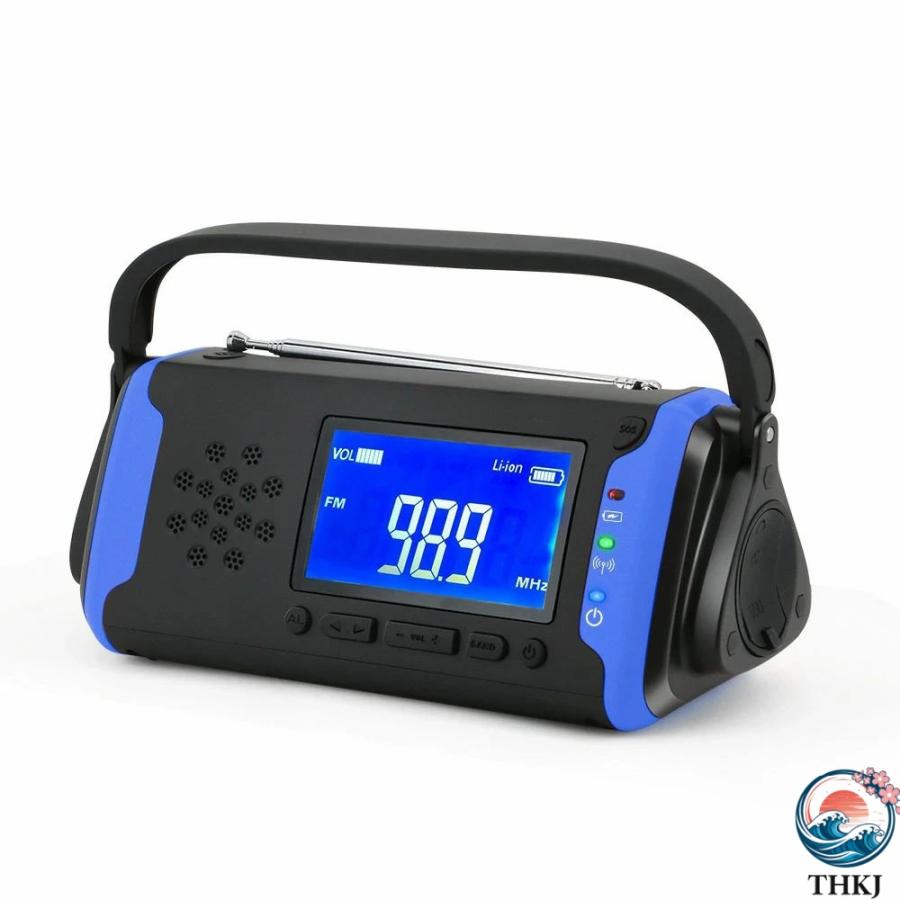ラジオ 多機能防災ラジオ 4000mAh 防災グッズ LEDライト スマホ充電 THKJ ポータブルラジオ AM FMラジオ ワイドFM対応 イヤホンジャック SOS 使いやすい_4