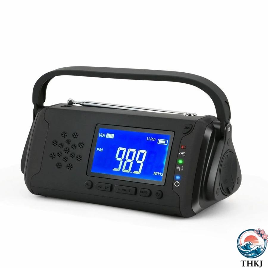 ラジオ 多機能防災ラジオ 4000mAh 防災グッズ LEDライト スマホ充電 THKJ ポータブルラジオ AM FMラジオ ワイドFM対応 イヤホンジャック SOS 使いやすい_5
