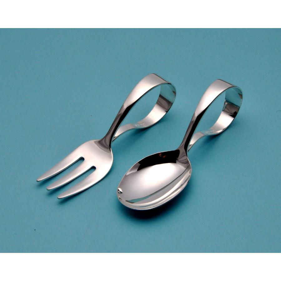 ☆銀製ベビースプーン【Ｍサイズ】スプーン単品（※画像のフォークは付きません） | 