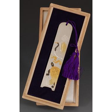 ・銀製品・栞（しおり）「鶴亀」 |  | 02