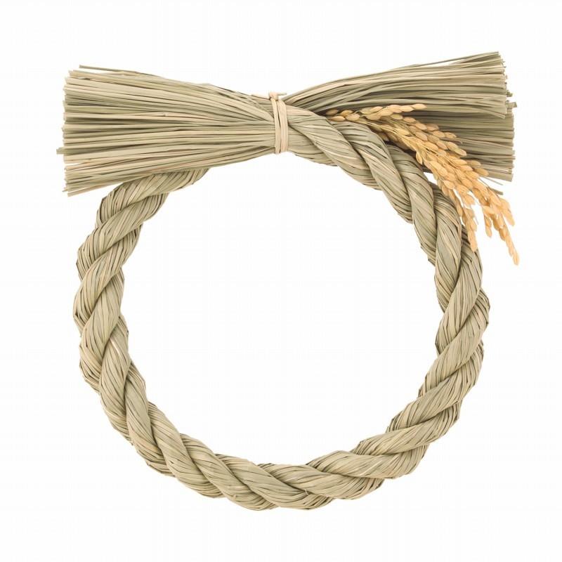 稲穂付 しめ縄リース 正月飾り（M-サイズ18cm） : 上田楽器ON LINE