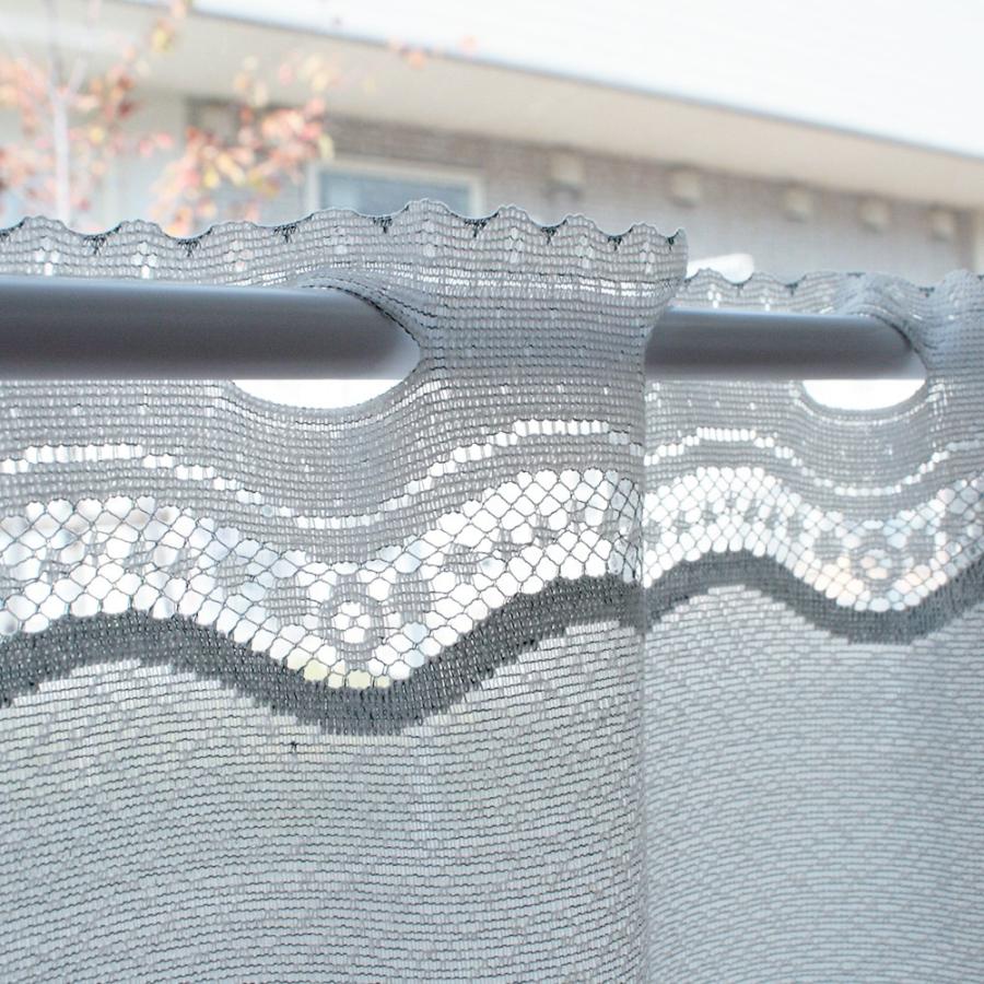 カフェカーテン 幅100〜200cmまで 丈90cm ねこ 猫 シルエット レース