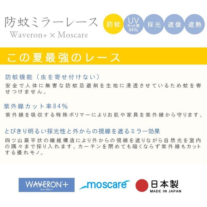 レースカーテン 幅130 150 1cm 単位 オーダー 防蚊加工 ミラー （ モスケアストライプ ） 幅151〜200cm-丈80〜250cm 紫外線カット 遮熱 ウォッシャブル_1