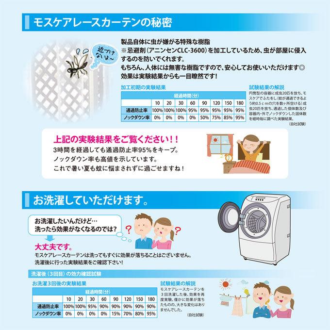 レースカーテン 幅130 150 1cm 単位 オーダー 防蚊加工 ミラー （ モスケアストライプ ） 幅151〜200cm-丈80〜250cm 紫外線カット 遮熱 ウォッシャブル_5