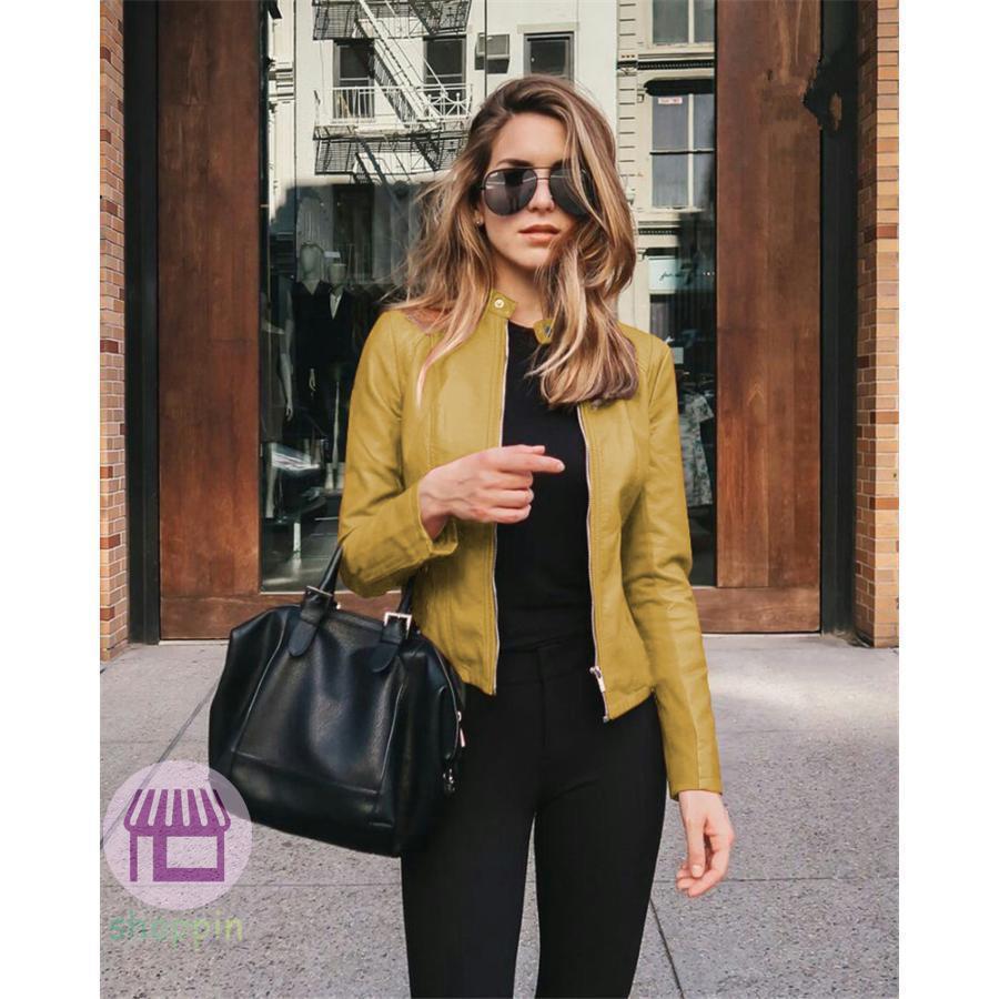 独自設計の-革ジャン レディー•ス レザージャケット アウター ジップア