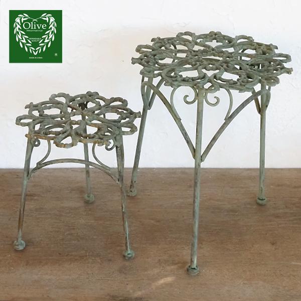 フラワースタンド 2サイズセット ガーデニング アイアン 花置き台