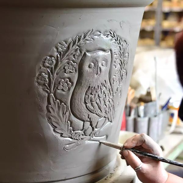 ウィッチフォード テラコッタ 植木鉢 森のフクロウ 12号相当