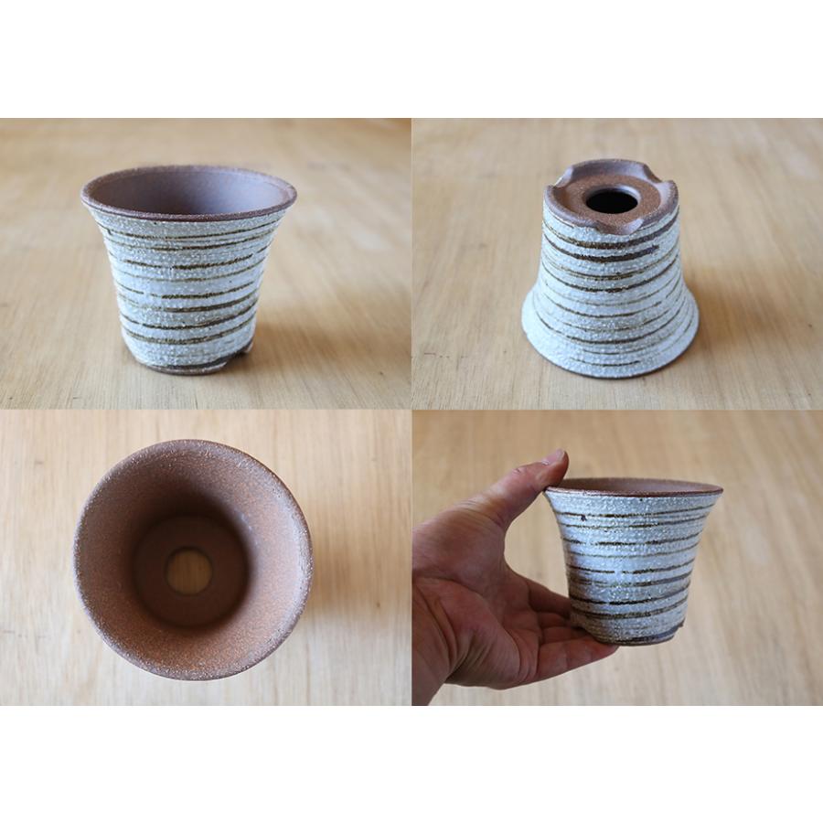 萬古焼 3.5号 ラッパ鉢【8色から選んで下さい】山野草鉢 盆栽鉢