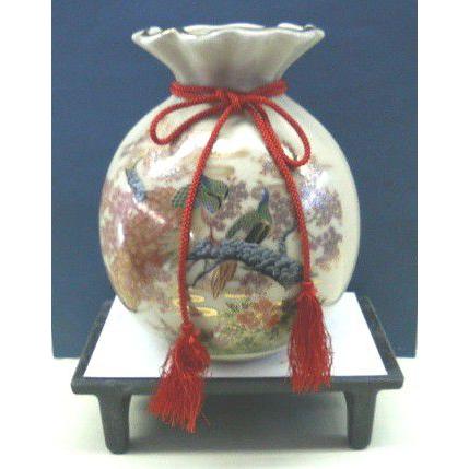 巾着型 花瓶 陶器製 オブジェ 巾着花瓶陶器花器 フラワーベース 082 : ヤマコー畑岡幸助商店ヤフー店