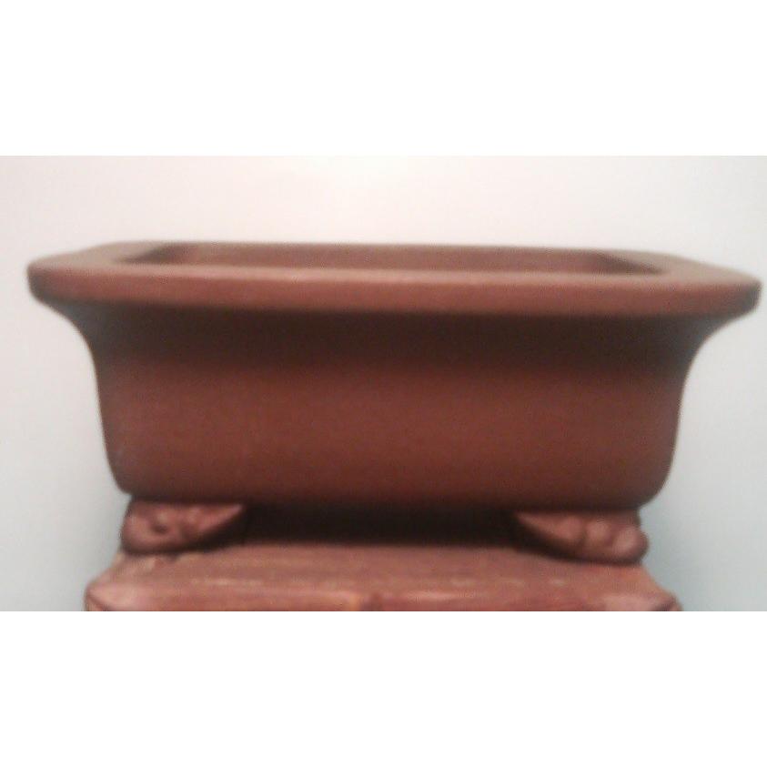 植木鉢 ミニ盆栽鉢 常滑焼 有趣陶苑 3.5号エン付長角雲足付 : ヤマコー