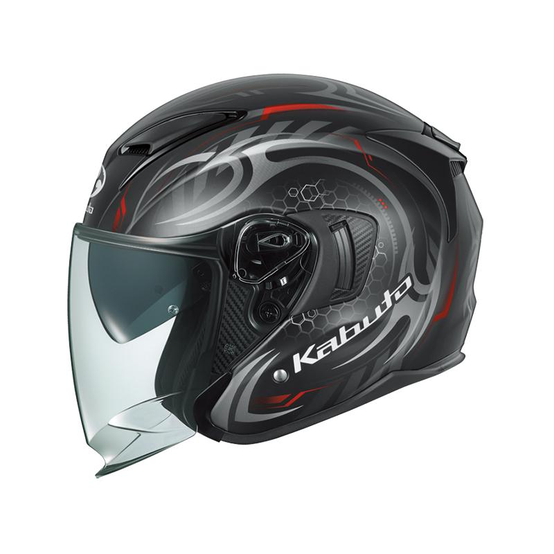Kabuto ASAGIジェットヘルメット ブラック/レッド XLサイズ 難あり Kabuto ASAGIジェットヘルメット ブラック/レッド XLサイズ 難