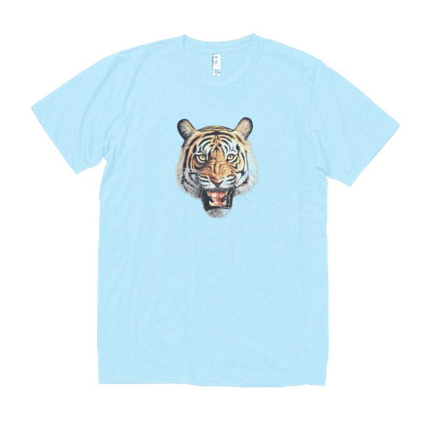 虎虎出品（他の方は購入をご遠慮ください） トラ 虎 動物・生き物 Tシャツ ライトブルー : うえきたや - 通販