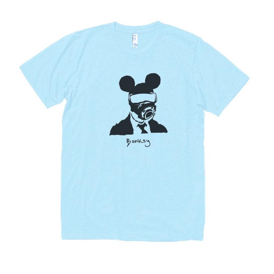 バンクシー デザイン・アート Tシャツ ライトブルー : うえきたや