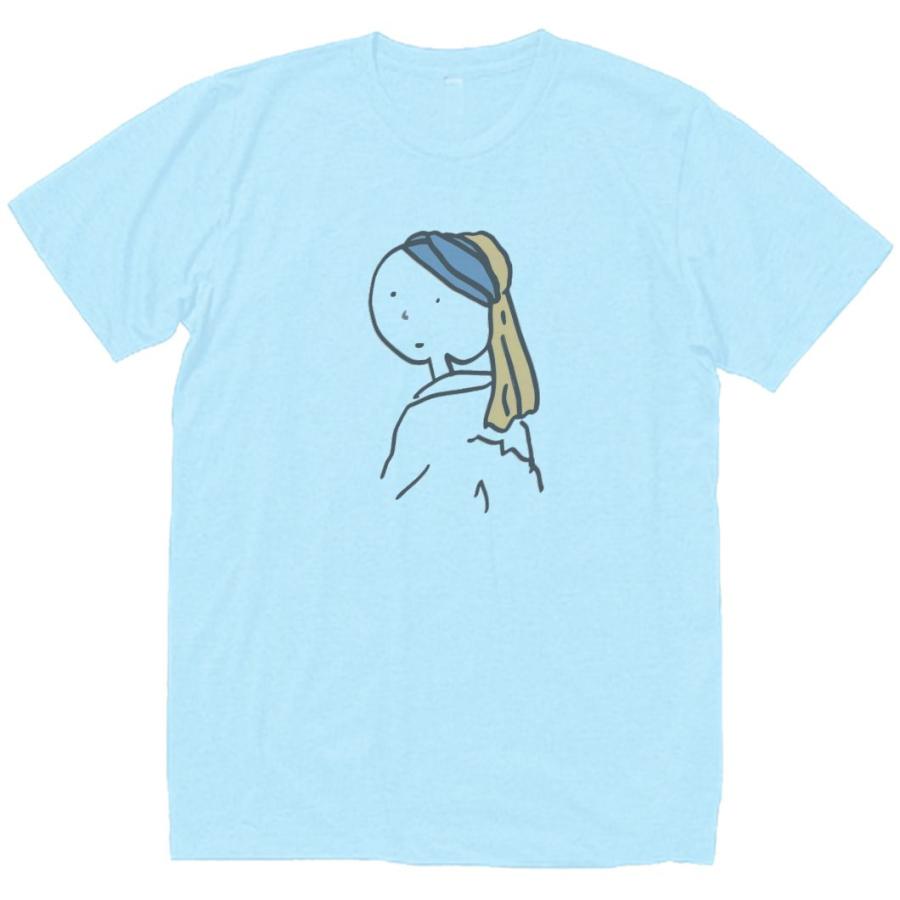 フェルメールの真珠の耳飾りの少女 デザイン・アート Tシャツ ライト