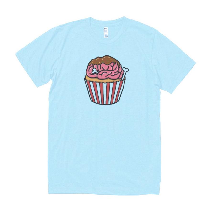 脳みそのカップケーキ　デザイン・アート　Tシャツ　ライトブルー｜uekitaya