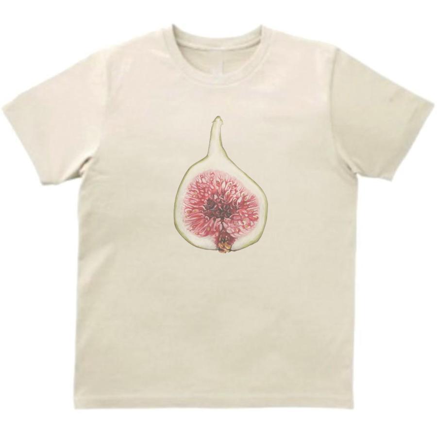 イチジク おもしろデザイン Tシャツ ライトベージュ : うえきたや 