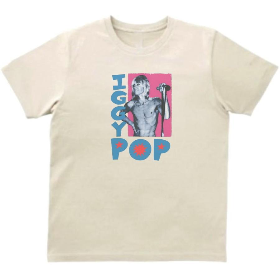 イギー・ポップ　Iggy Pop　音楽Tシャツ ロックTシャツ バンドTシャツ　ライトベージュ｜uekitaya