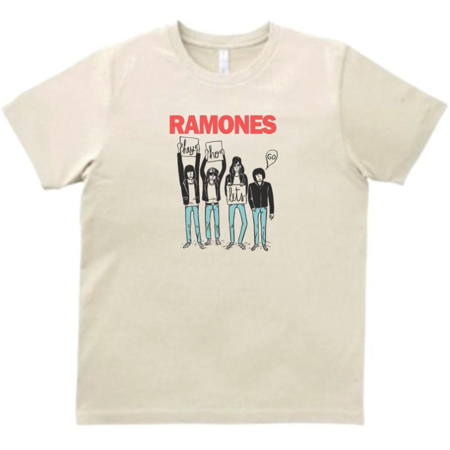 RAMONES  ラモーンズ　音楽Tシャツ ロックTシャツ バンドTシャツ ライトベージュ｜uekitaya