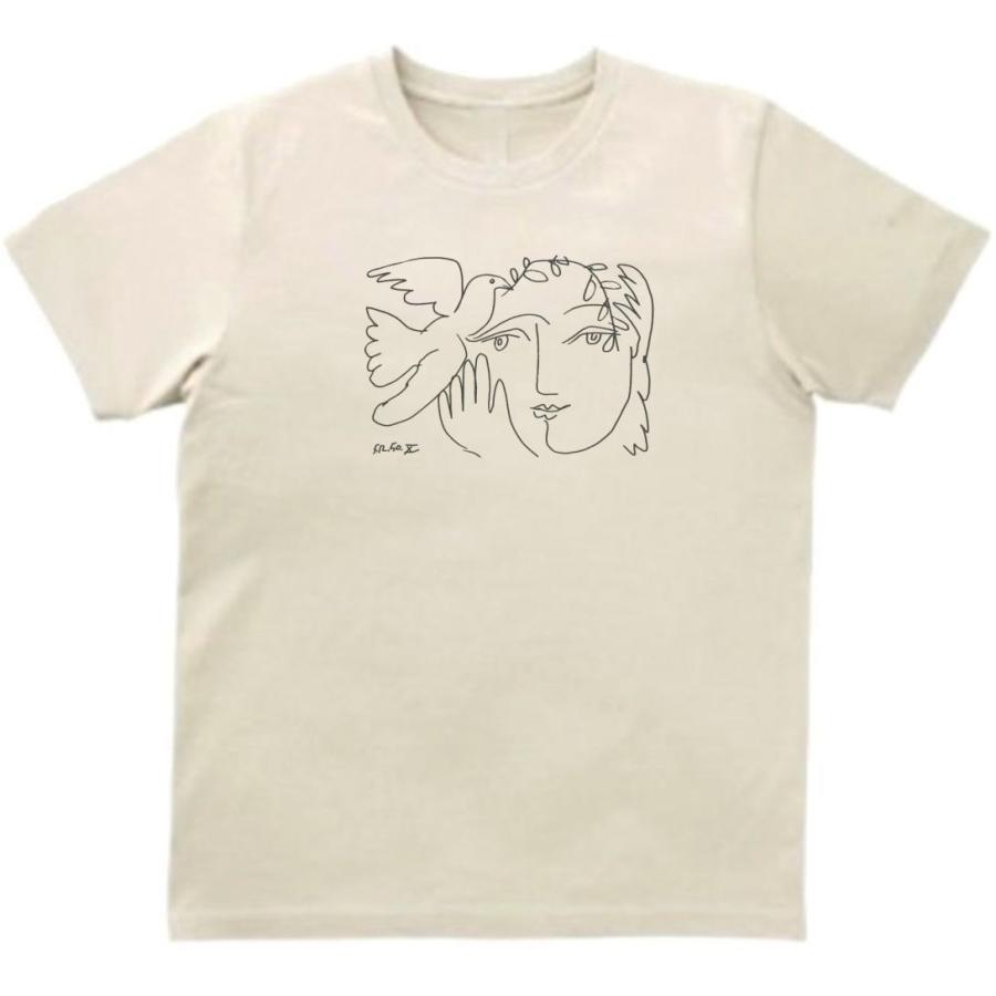 デザイン アート ピカソ PICASSO イラスト Tシャツ ライトベージュ
