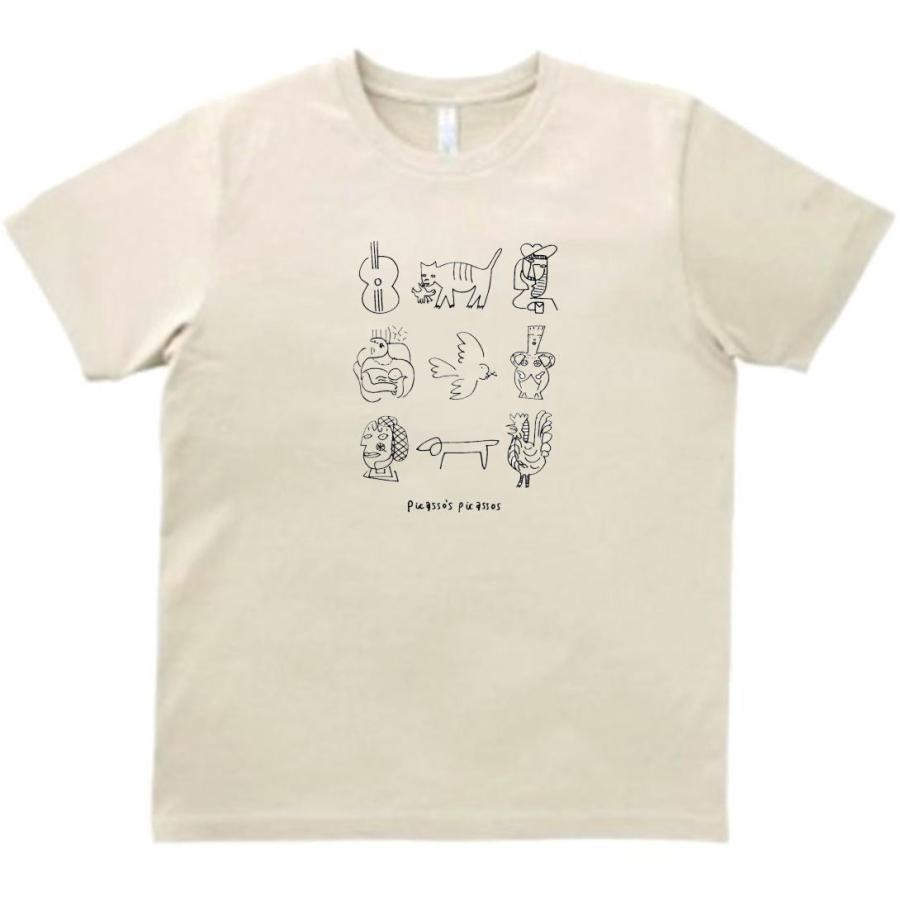 ピカソ　デザイン・アート　Tシャツ　ライトベージュ｜uekitaya