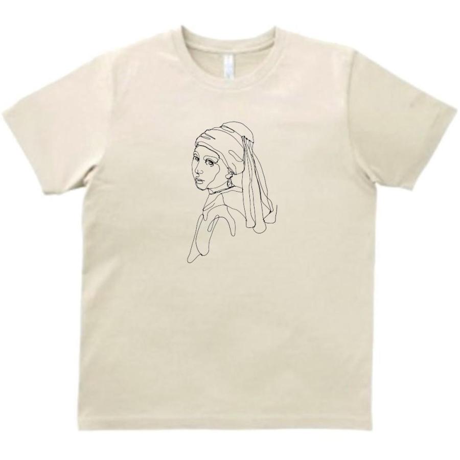 フェルメール 真珠の耳飾りの少女 線画 デザイン アート Tシャツ ライトベージュ D Za186 うえきたや 通販 Yahoo ショッピング