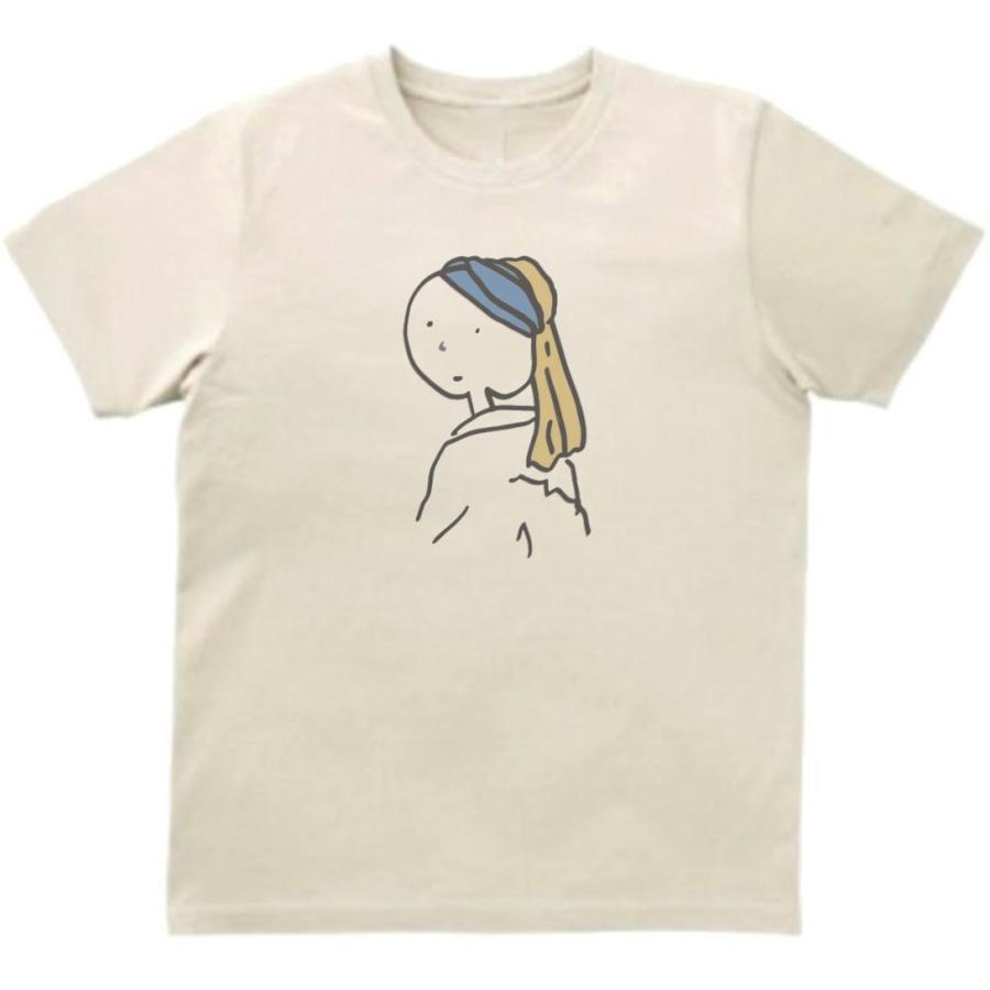 フェルメールの真珠の耳飾りの少女 デザイン・アート Tシャツ ライト