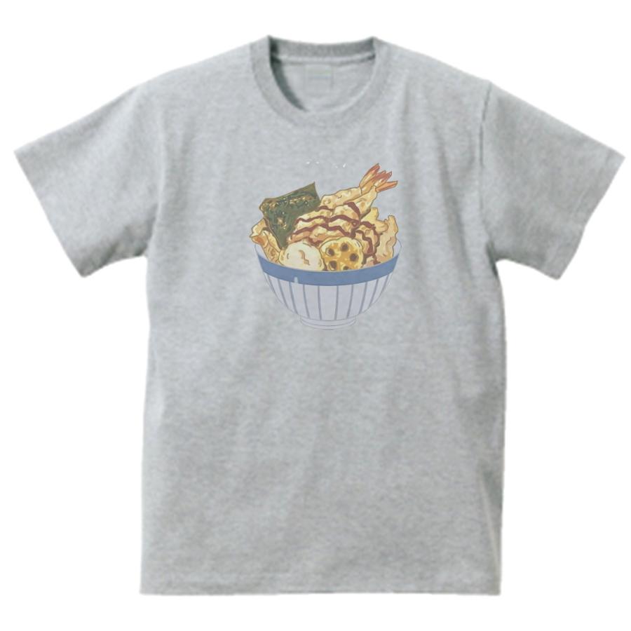 天丼　おもしろデザイン　Tシャツ　グレー｜uekitaya