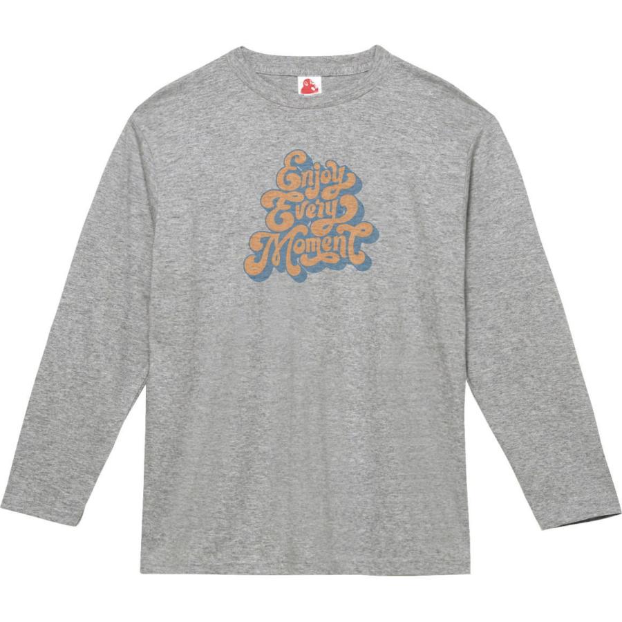 Enjoy Every Moment 文字 長袖Tシャツ ロングスリーブ グレー : うえき 