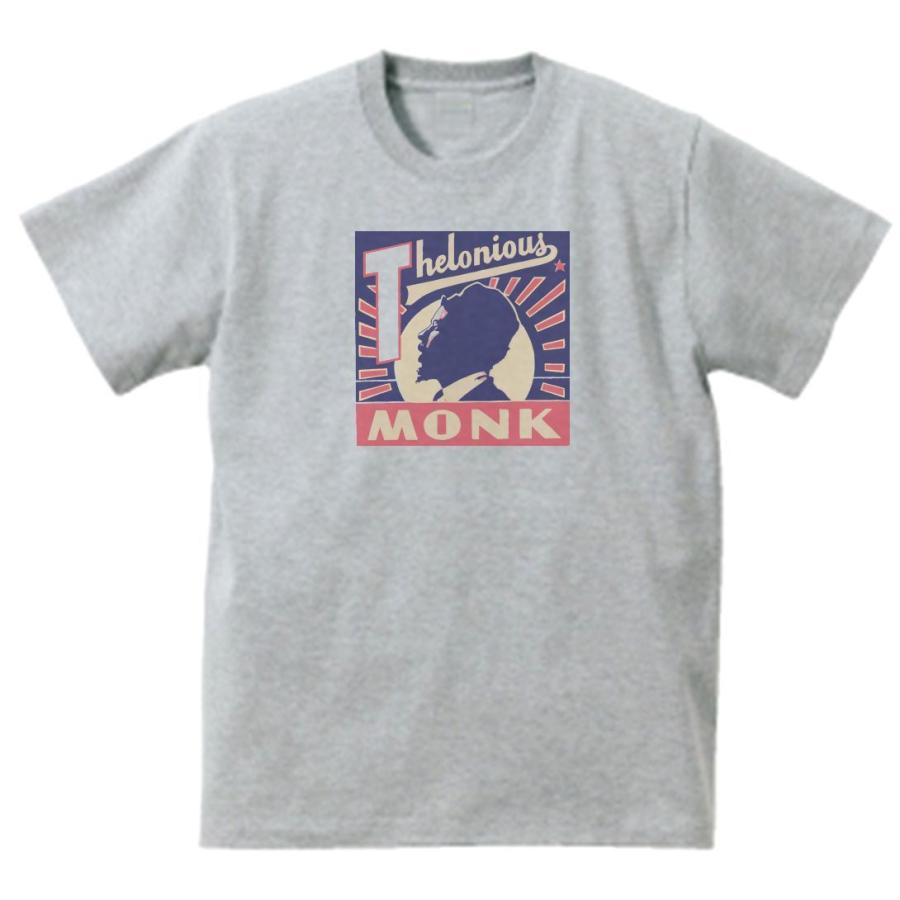 THELONIOUS MONK  セロニアス モンク　音楽Tシャツ ロックTシャツ バンドTシャツ　グレー｜uekitaya